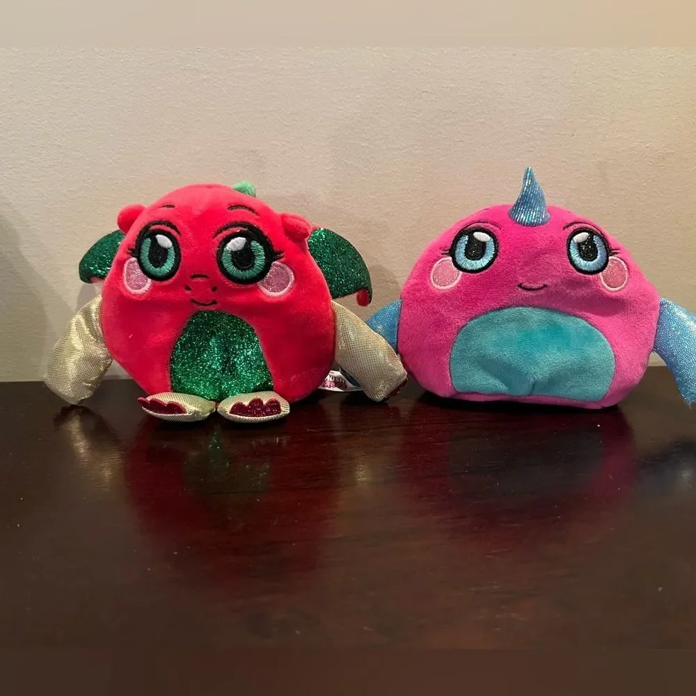 MushMeez Narwhal Medium Plush Style: Narwhal and dragon bundle